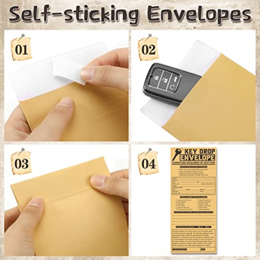 500 Pcs Drop Key Envelopes Aut - Auto Repair Shop Key Drop Box avaliação e preço