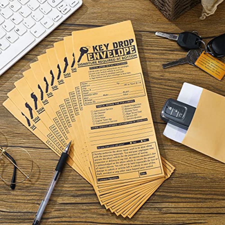 500 Pcs Drop Key Envelopes Aut - Auto Repair Shop Key Drop Box avaliação e preço