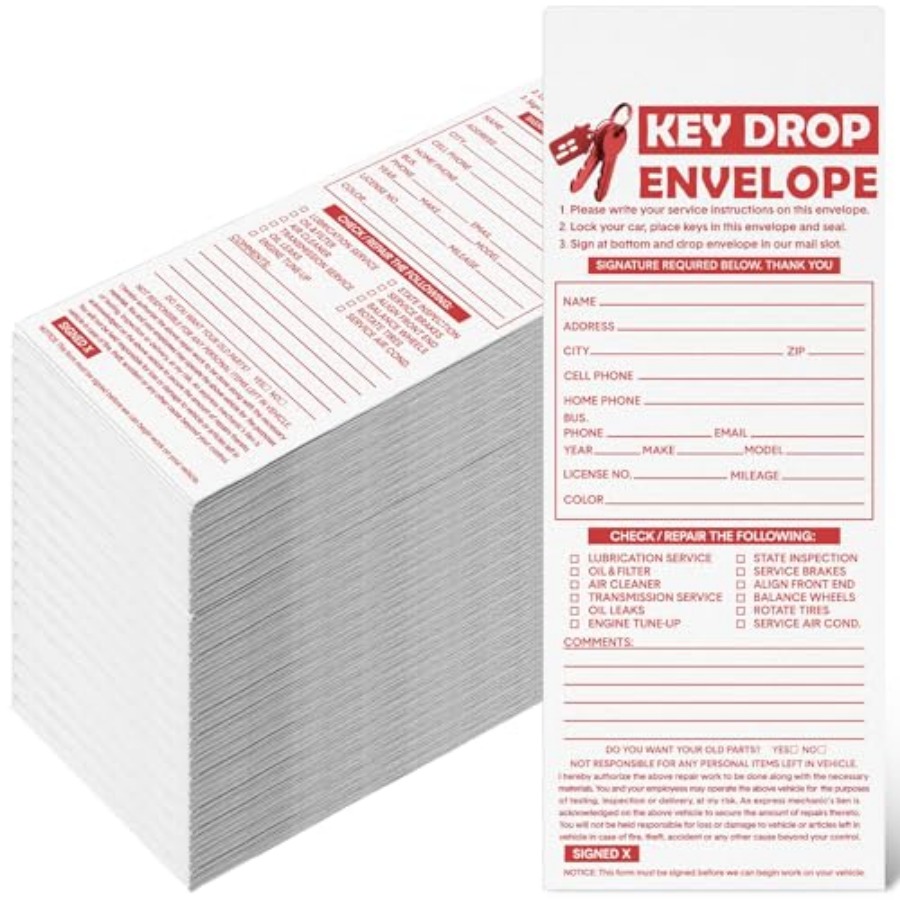 500 Pcs Drop Key Envelopes Aut - Auto Repair Shop Key Drop Box avaliação e preço