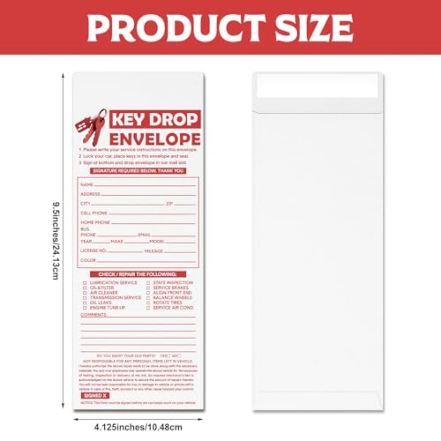 500 Pcs Drop Key Envelopes Aut - Auto Repair Shop Key Drop Box avaliação e preço