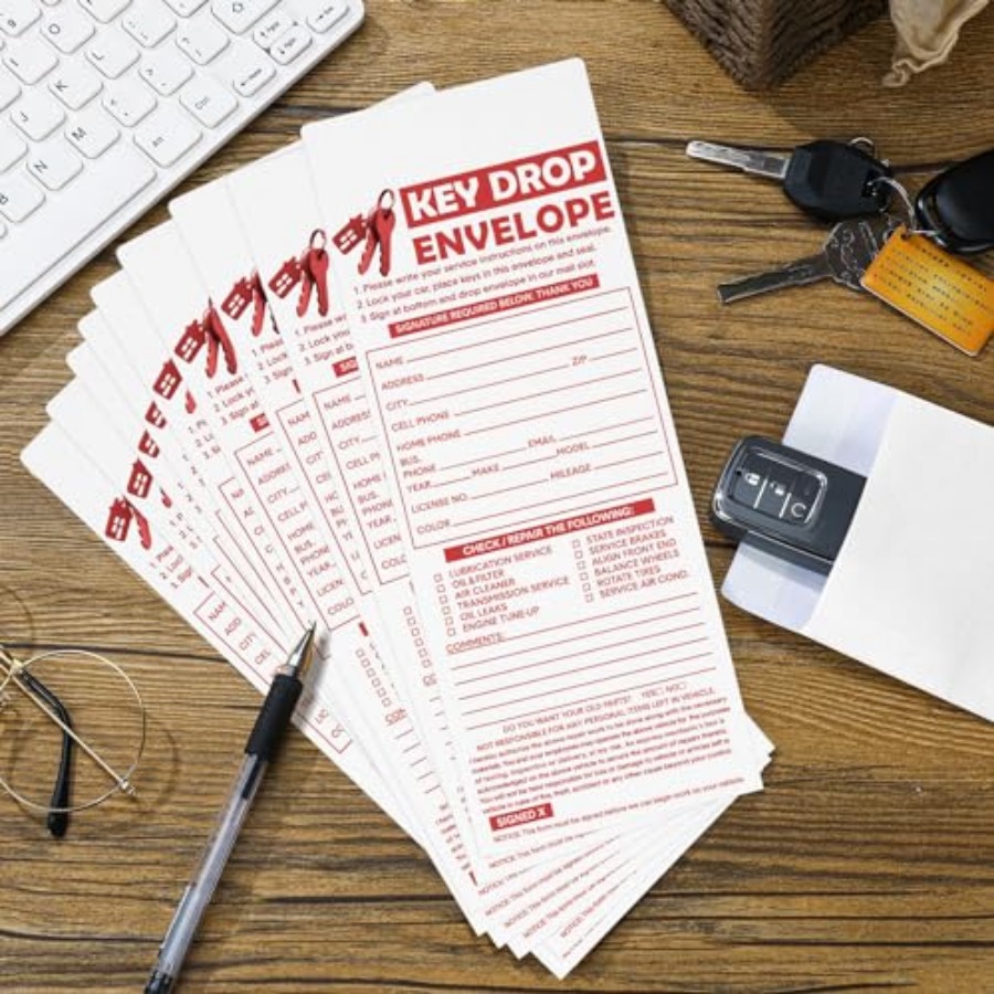 500 Pcs Drop Key Envelopes Aut - Auto Repair Shop Key Drop Box avaliação e preço